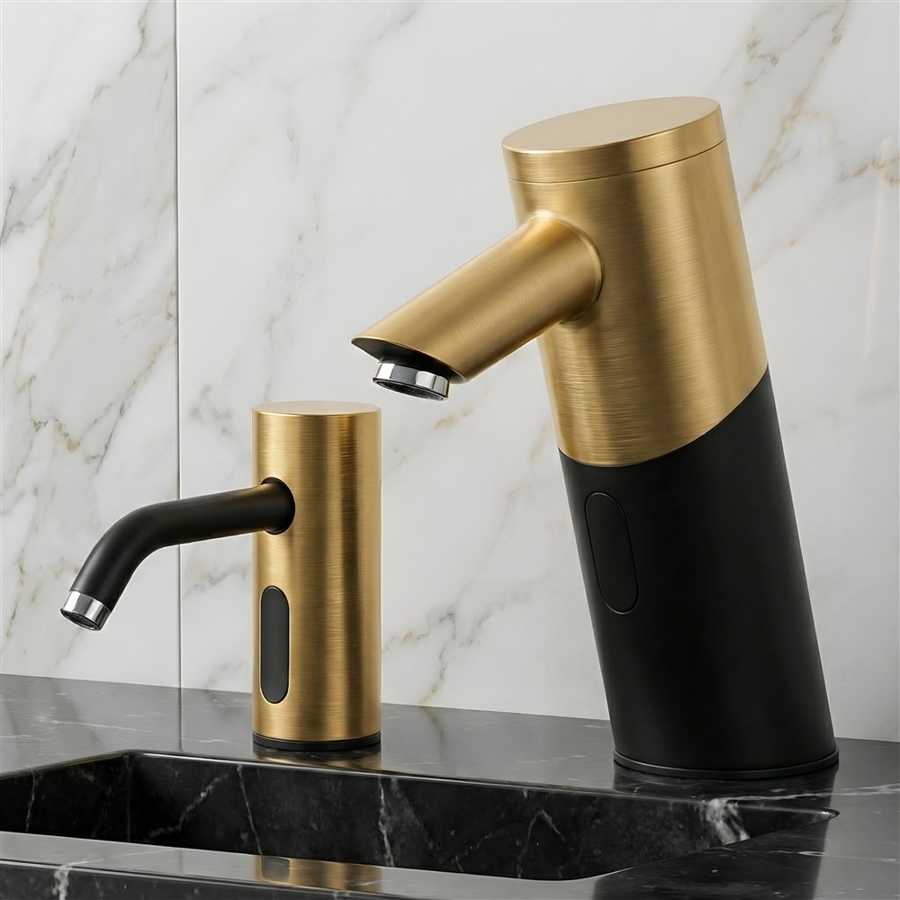 Selection of commercial touchless faucet brands displayed in a hospitality specification comparison setting