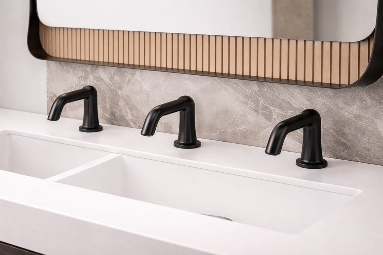 Touchless faucet activation with hand movement