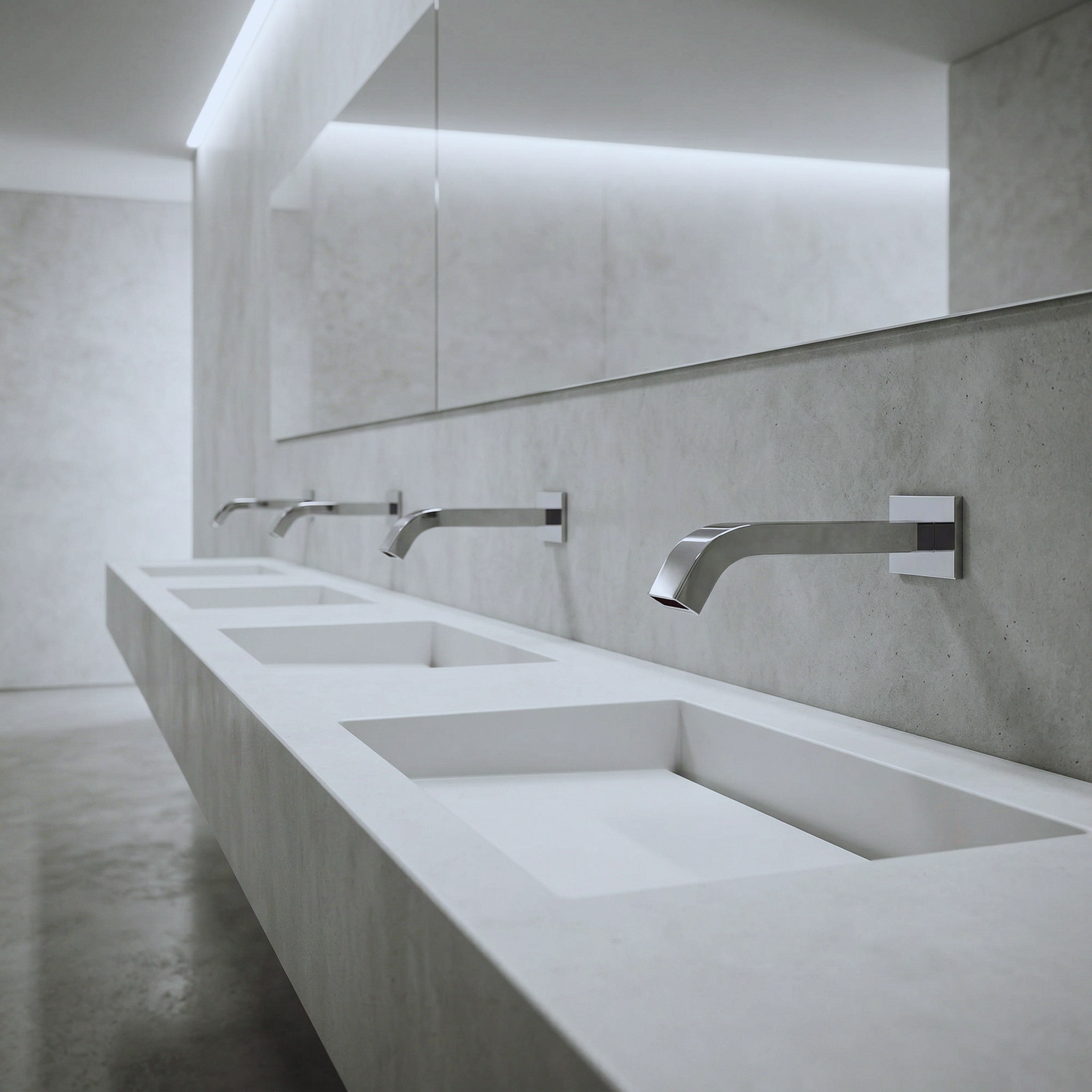 Empower Field stadium restroom upgrade reference with sinks and stalls