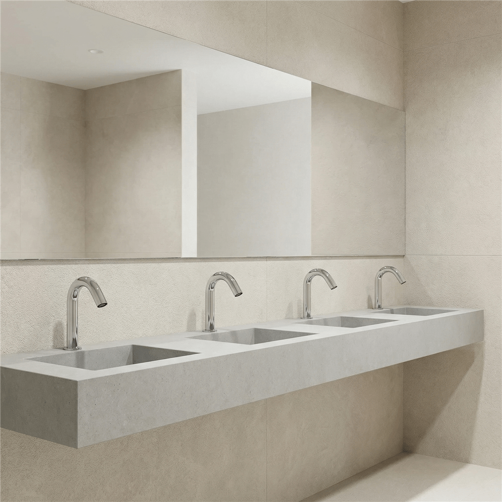 Solid brass commercial automatic sensor faucet for high-use restrooms